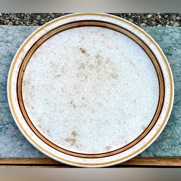 Rare Vintage Irish BRENDAN ERIN STONE Striped Mottled Chop Plate Arklow Ireland - Picture 4 of 10